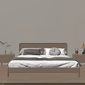 Elegant Modern Bedroom Interior With Wooden Double Bed Bedside Tables And Table Lamp