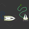Modern Electric Iron With White Body Black Handle And Silver Soleplate Displayed In Multiple Angles