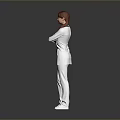 Professional Female Doctor In White Uniform With Stethoscope Standing Arms Crossed