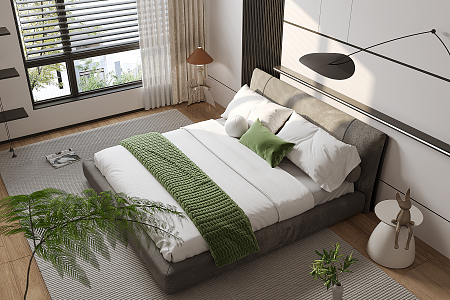 Modern Double Bed 3d model