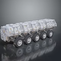 Multi Wheeled Heavy Duty Vehicle Model With Detailed Mechanical Structure And Gray Exterior