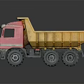 Toy Dump Truck Pink Front And Yellow Bed With Large Tires And Detailed Design
