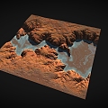 River Valley River Canyon Mountain Range Barren Mountain Wasteland Terrain Geopark Hill Hill Hill Canyon Valley 3d model