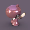 Pink Astronaut Decorative Ornament Set With Helmet And Holding Bottle