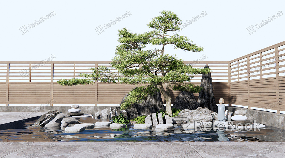 New Chinese landscape sketch rockery waterscape model