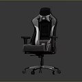 Ergonomic Black Gray Gaming Chair With High Back And Adjustable Armrests