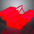 Red Sturdy Multiplatform Household Storage Rack With Stable Base And Platforms
