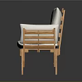 Two Seater Sofa With Wooden Frame White Cushions And Tray Armrest Design