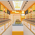 Li Xiao Bao Mall Snack Shop with Orange White Sign Shelves and Snack Display Area