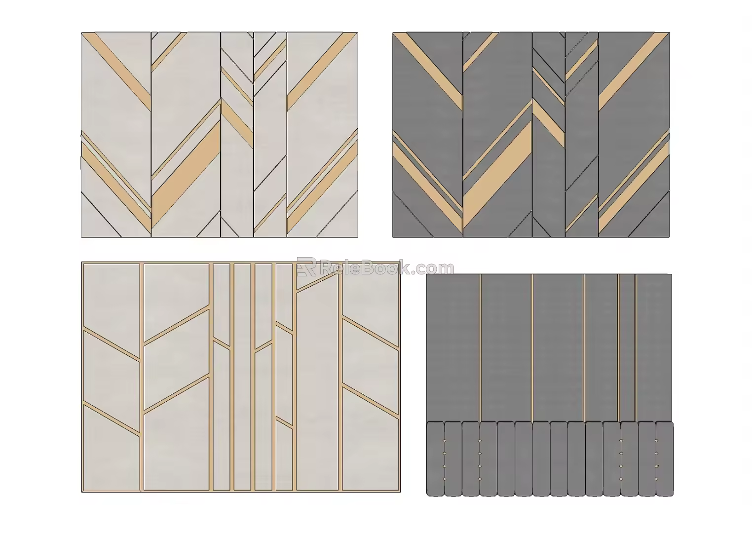 Modern soft bag soft bag background wall 3d model