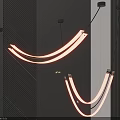 Stylish Modern Curved Pendant Lights With Warm LED Glow And Metallic Finish For Interior Decor