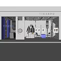 YINANDU Modern Clothing Store Interior With Mannequins And Fashion Display Items