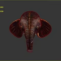 Vibrant Colorful Elephant Head Sculpture Featuring Detailed Tusks And Ears Design