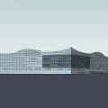 Modern Architectural Building With Glass Curtain Walls And Curved Roof Structures