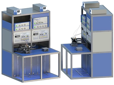 Modern Industrial Equipment Featuring Control Panels Digital Displays Metal Frames And Glass Door Workstations 3d model