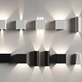 Modern Wall Lamps With Contemporary Design Black And White Square Rectangular Illuminated Sconces 3d model