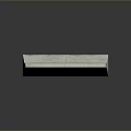 Two Section Concrete Road Barrier On Reflective Platform With Weathered Surface And Grooved Base