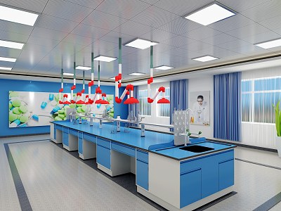 Modern Laboratory Chemistry Laboratory Science and Chemistry Laboratory Classroom Stylistic Medical Treatment 3d model