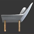 Modern Light Gray Fabric Single Sofa With Wooden Legs And Sleek Design