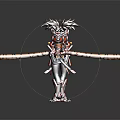 Futuristic Character Design With Tiger Creature Elements And Red Black Armor Details 3d model