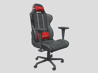 Black And Red Gaming Chair With Ergonomic Design Adjustable Armrests Headrest And Rolling Base 3d model
