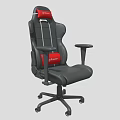 Black And Red Gaming Chair With Ergonomic Design Adjustable Armrests Headrest And Rolling Base