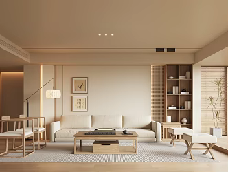 New Chinese Style Song Style Living Room 3d model