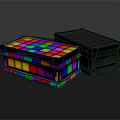 Colorful Square Pattern Decorative Ornament Set with Black Modern Sleek Box Design