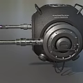 Black Industrial Device With Lens Metal Brackets And Connection Ports