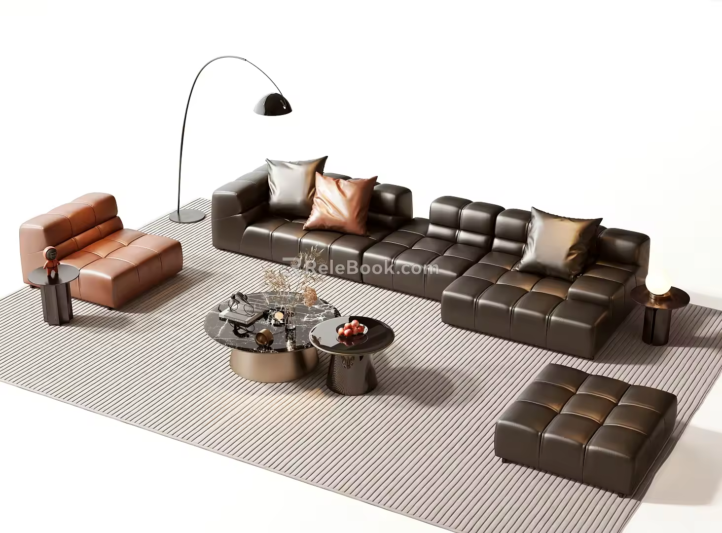 Sofa coffee table combination 3d model
