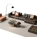 Sofa coffee table combination 3d model