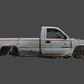 Destroyed work truck 3d model