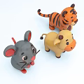 Cute Cartoon Reptile Figurines Including Lizard Turtle And Crocodile Models