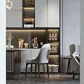 Elegant Modern Living Dining Room Interior With Sofa Chairs Coffee Table And Decorative Plants