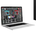 Professional Headphones And Speakers With DJ Mixing Gear Laptop Audio Setup