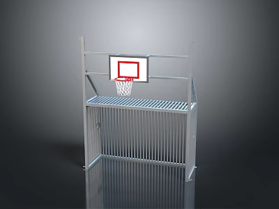 Sturdy Basketball Hoop Equipment With Metal Frame Backboard Basket And Support Structure 3d model