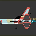 Colorful 3D Fighter Jet Render With Red Blue White Sleek Design And Detailed Wings Tail