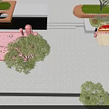 Fun Pink Sea Breeze Music Concert Scene With Pink Backdrop Chairs Lifebuoys And Palm Trees