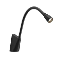 Modern Black Curved Arm Adjustable Wall Lamp with Sleek Design 3d model