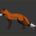 Stylized Low Poly Digital Orange Fox Game Movie Character 3d model