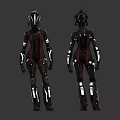 Two Futuristic Robot Characters With Biomechanical Armor And Mechanical Features 3d model