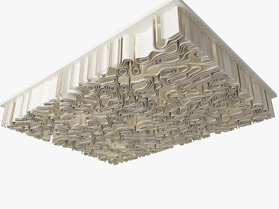 Stylish Modern Sculptural Ceiling Design With Intricate Layered White Artistic Details 3d model