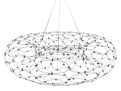 Modern Circular Net Like Wire Structure Chandelier For Artistic Interior Lighting Design 3d model