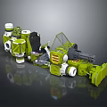 Futuristic Green Mechanical Structure With Interconnected Modules And Industrial Design Elements 3d model