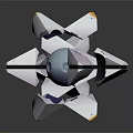 Futuristic 3D Rendered Geometric Mechanical Objects With Blue Core And Reflective Surfaces 3d model