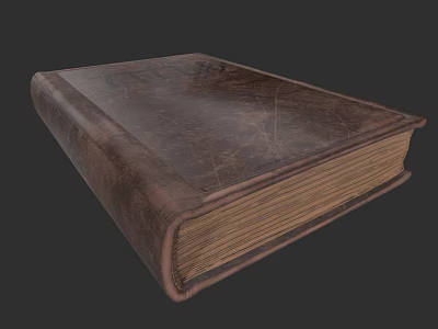 Vintage Old Book With Leather Cover And Worn Antique Pages Design 3d model