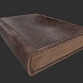 Vintage Old Book With Leather Cover And Worn Antique Pages Design