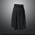 Gray Knit Skirt With Ruffled Hem For Casual Elegant Daily Wear