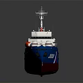 Blue White Red Rescue Boat 353 With Crane And Rescue Equipment