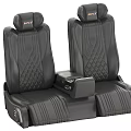Premium Black Car Seats With Diamond Stitching And NOX Logo Armrest Console